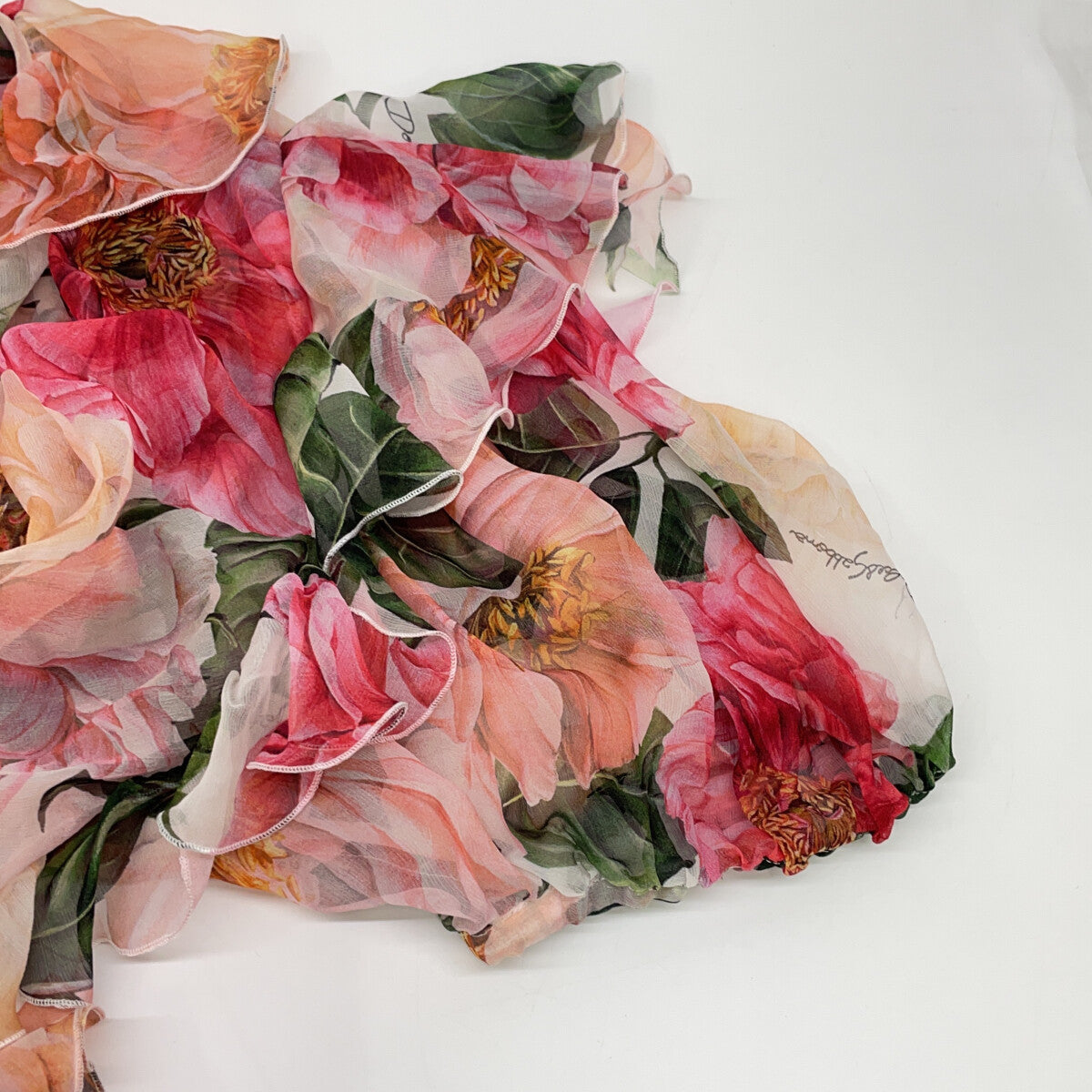 DOLCE&GABBANA 杜嘉班纳 F5N40T IS1E4 山茶花印花真丝衬衫 上衣