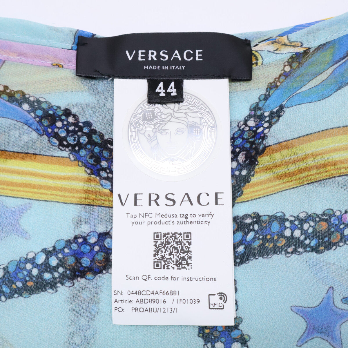 Versace 范思哲 【美品】Underwater Barocco 100%真丝雪纺连衣裙