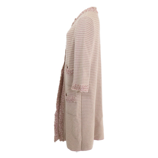 CHANEL Coco Mark Button Tweed Knit Coat 44 [Excellent Condition/Domestic Authentic] 06C P27551W03705