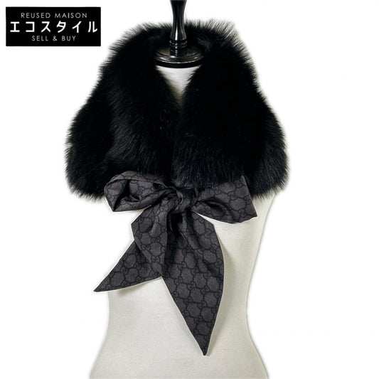 GUCCI 古驰 狐狸毛GG图案围巾 围脖