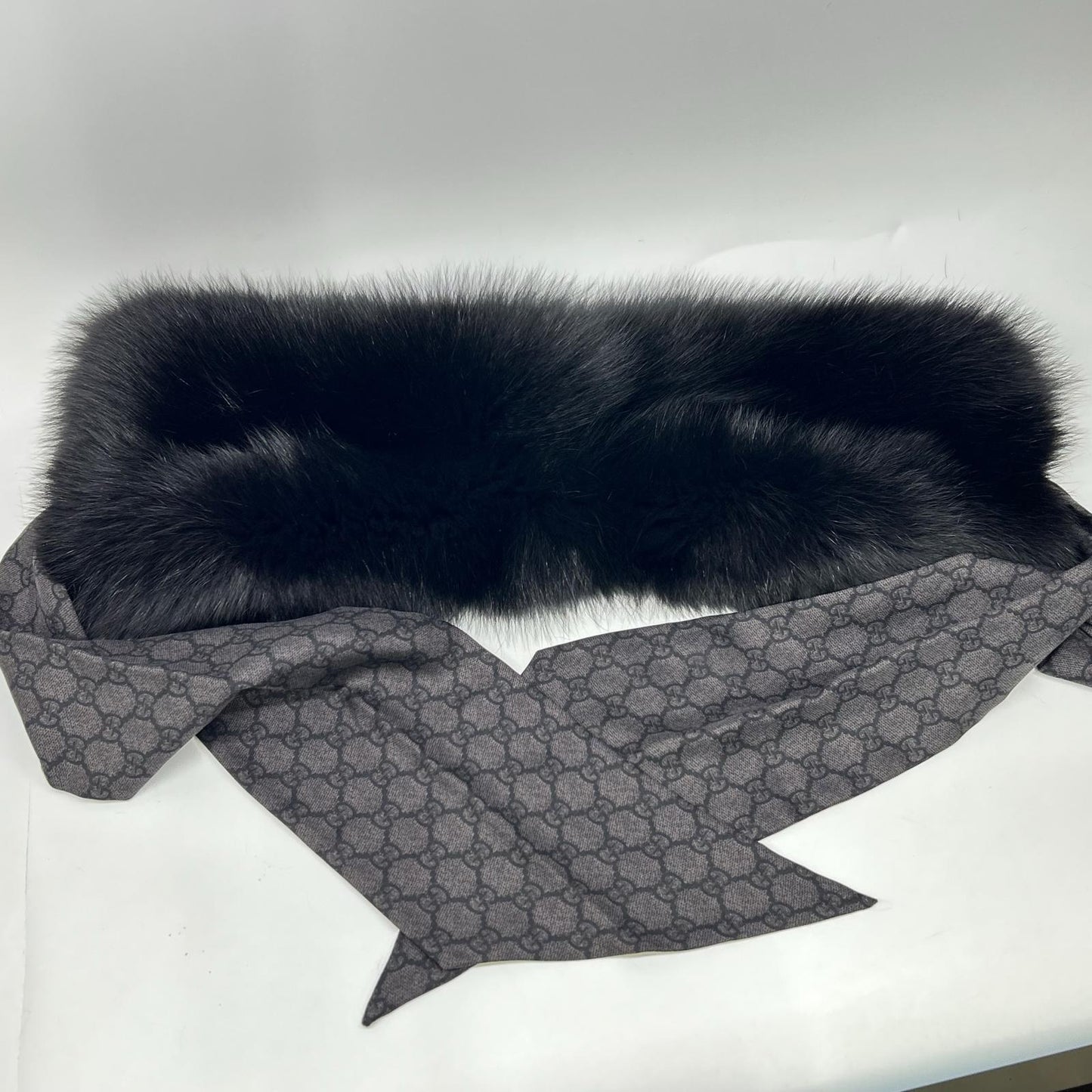 GUCCI 古驰 狐狸毛GG图案围巾 围脖