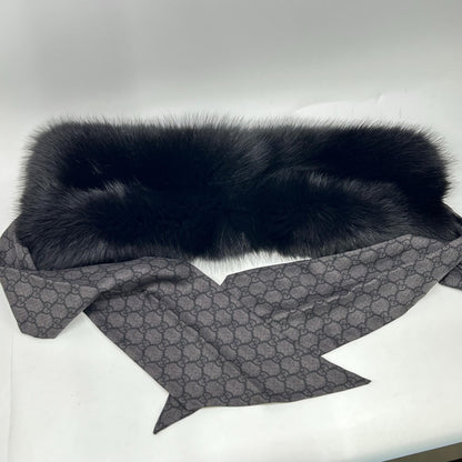 GUCCI 古驰 狐狸毛GG图案围巾 围脖