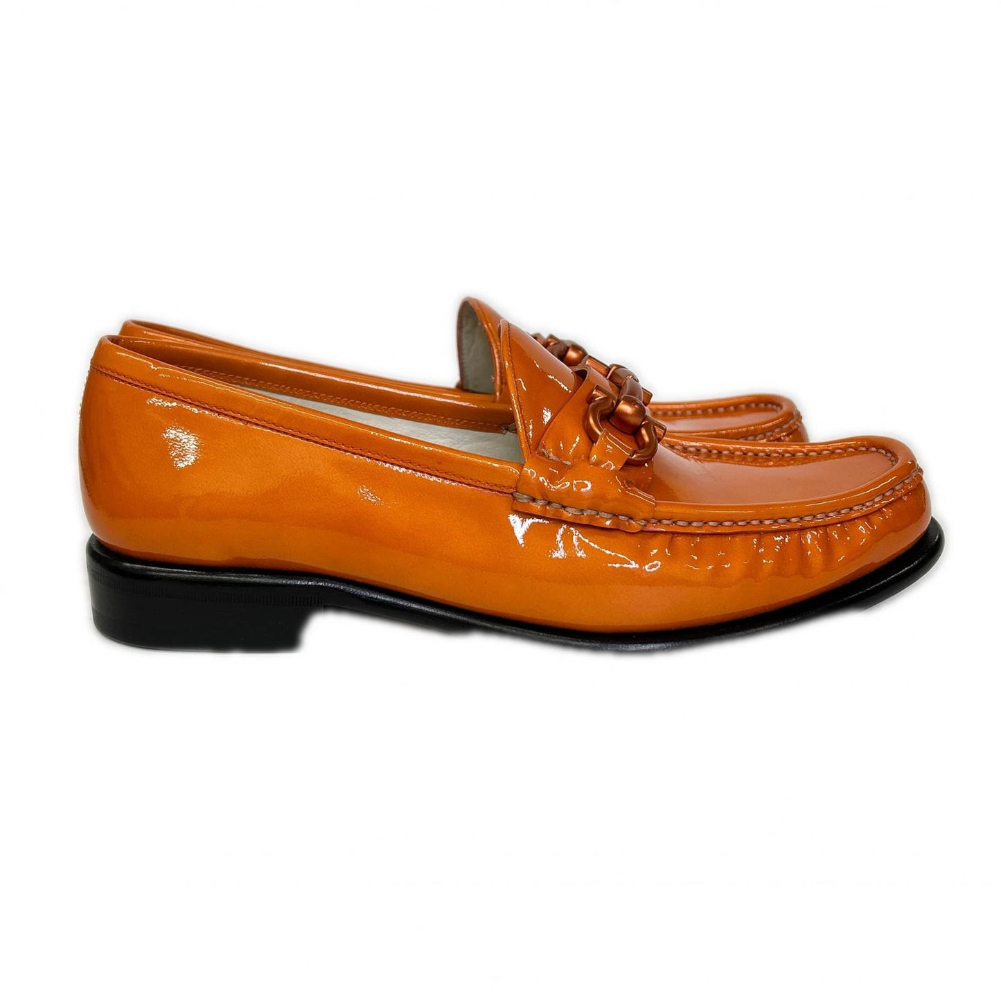 Salvatore Ferragamo [Excellent Condition] Patent Leather Gancini Bit Loafer Shoes