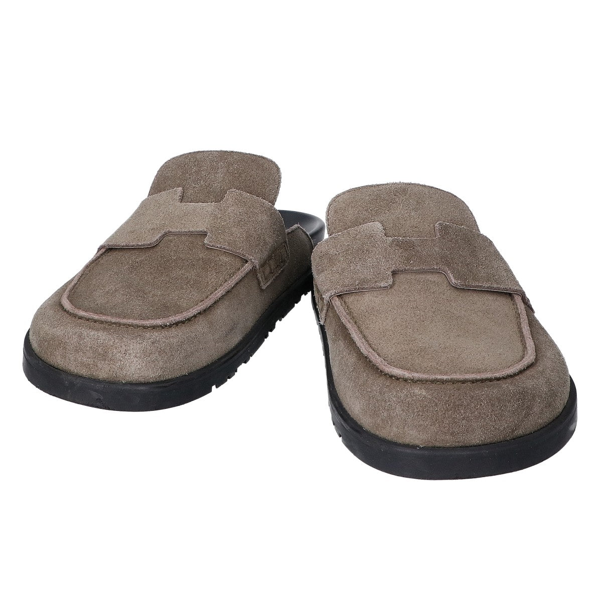 HERMES 231745 Go Mule Suede Sandals Shoes