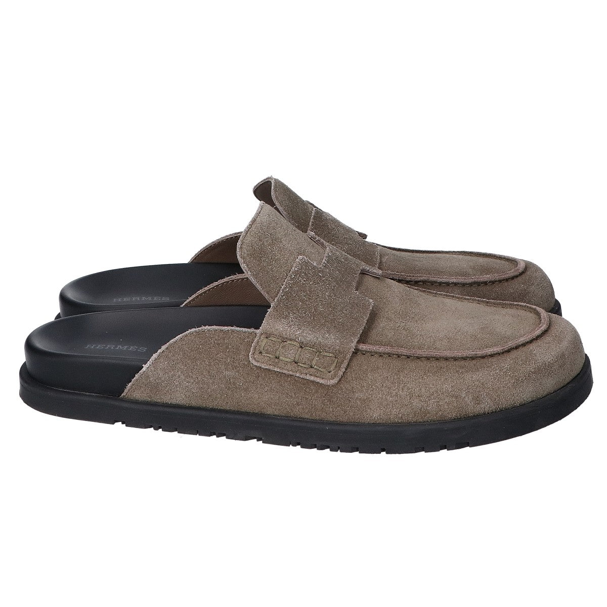 HERMES 231745 Go Mule Suede Sandals Shoes