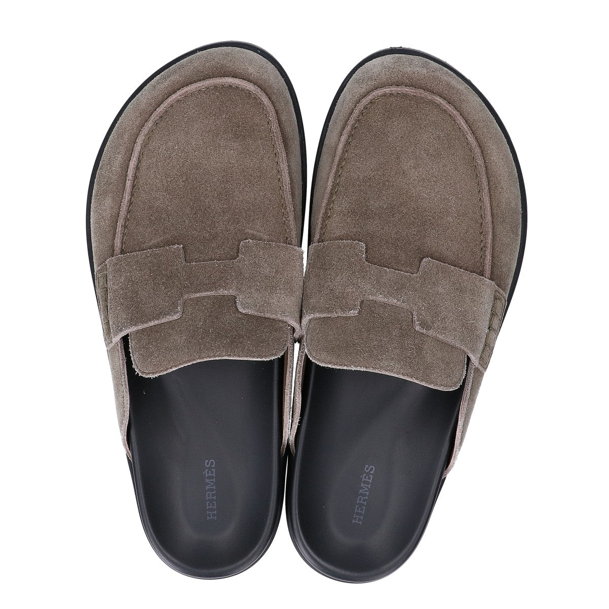 HERMES 231745 Go Mule Suede Sandals Shoes