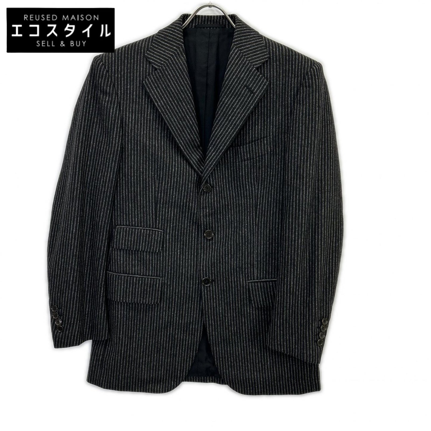 LUCIANO BARBERA ルチアーノバルベラ 982922 チャコールグレー ストライプ3Bジャケット ジャケット