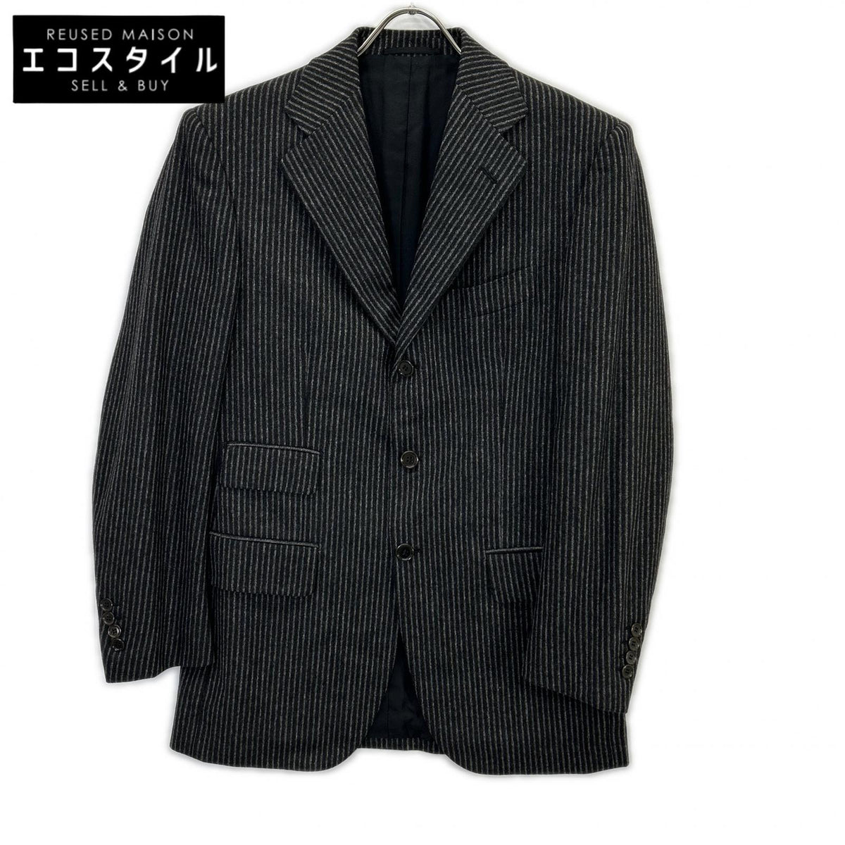 LUCIANO BARBERA ルチアーノバルベラ 982922 チャコールグレー ストライプ3Bジャケット ジャケット