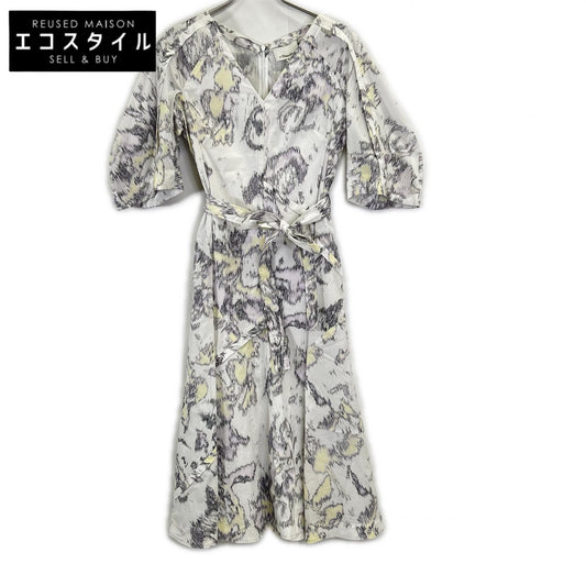 3.1 Phillip lim スリーワンフィリップリム E203-9056ABP White Multi Printed V Neck Flare Midi Dress ワンピース