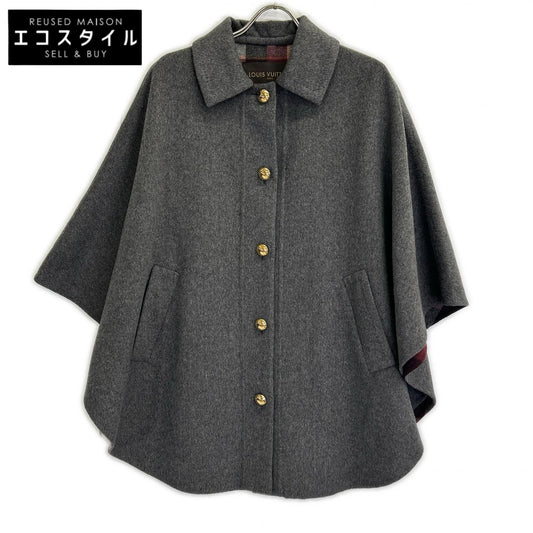 LOUIS VUITTON 【Beautiful condition / Domestic genuine product】RW122W F2CO21WBQ Logo gold button Angora/Casgora blend Poncho Coat