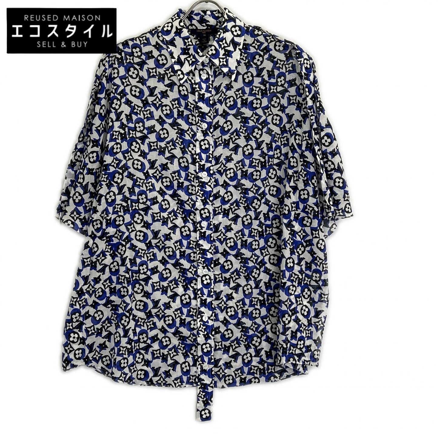 LOUIS VUITTON 路易威登 【美品/国内正品】RW191W JNQ FGBL20 Monogram老花图案短袖衬衫上衣