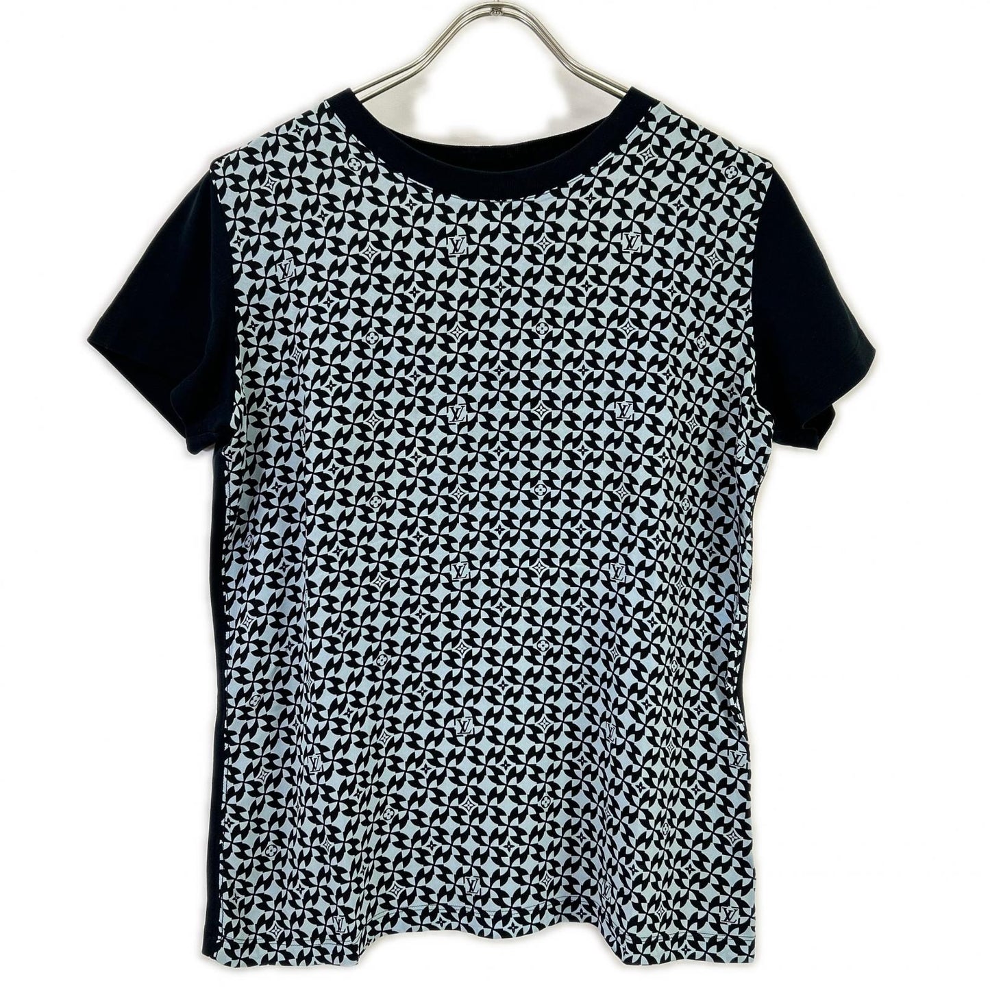 LOUIS VUITTON ルイヴィトン FBTS10X3G モノグラム総柄シルク切り替え半袖Tシャツ トップス