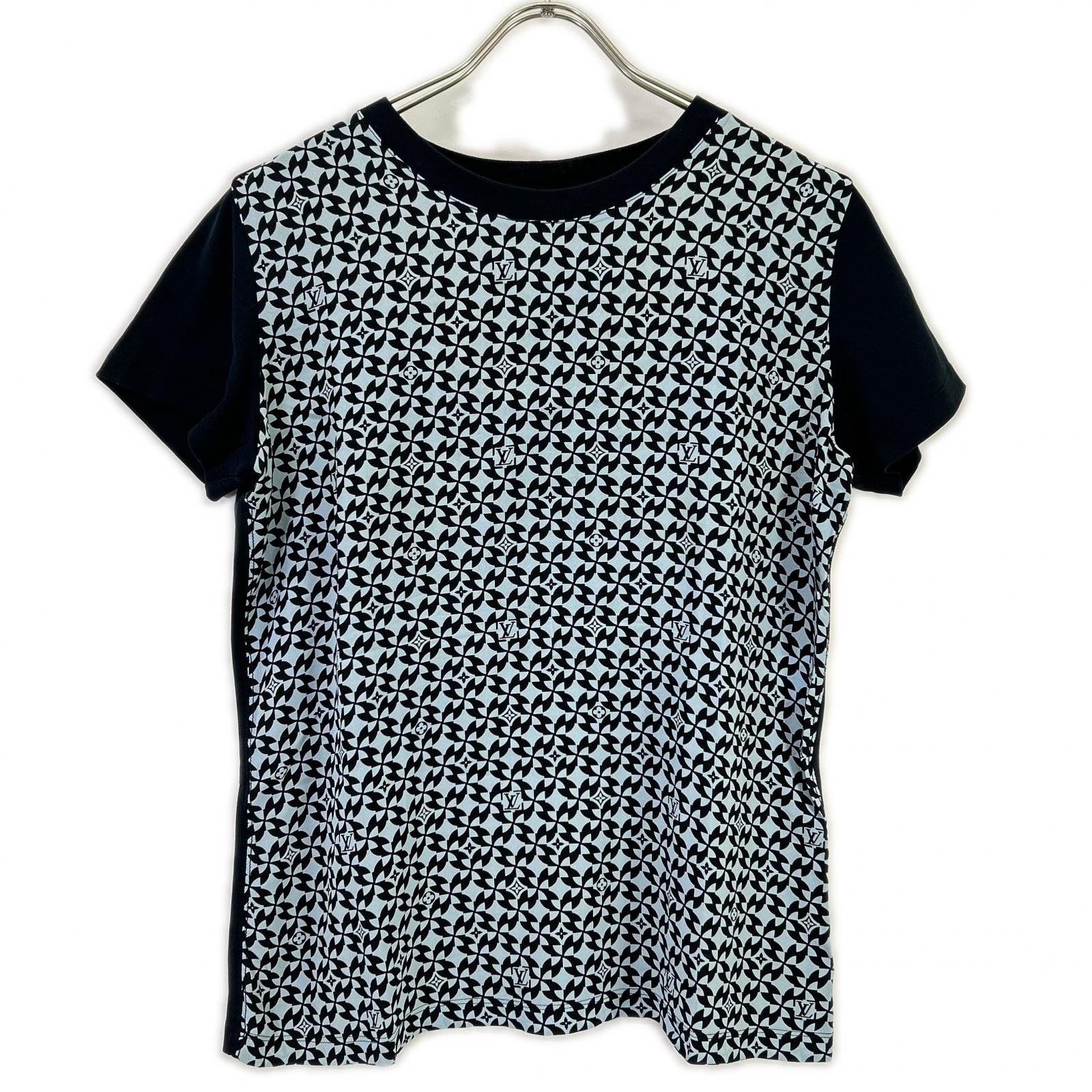 LOUIS VUITTON ルイヴィトン FBTS10X3G モノグラム総柄シルク切り替え半袖Tシャツ トップス