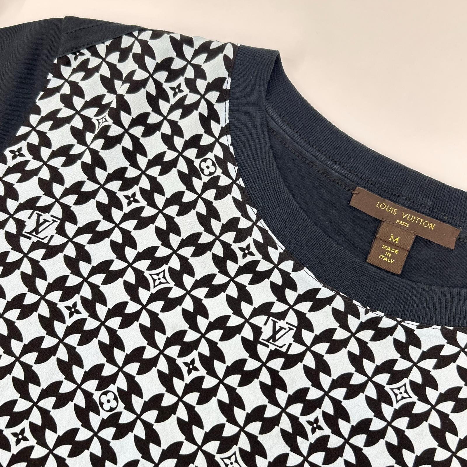 LOUIS VUITTON ルイヴィトン FBTS10X3G モノグラム総柄シルク切り替え半袖Tシャツ トップス