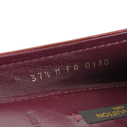 LOUIS VUITTON ルイヴィトン LVロゴバックル パテント フラットシューズ レディース ワインレッド 37 1/2 シューズ