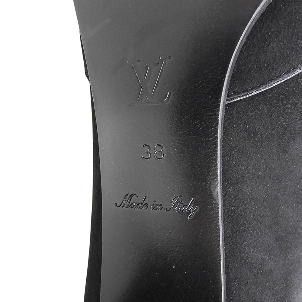 LOUIS VUITTON ルイヴィトン 美品 バックジップ ブーティ スエード