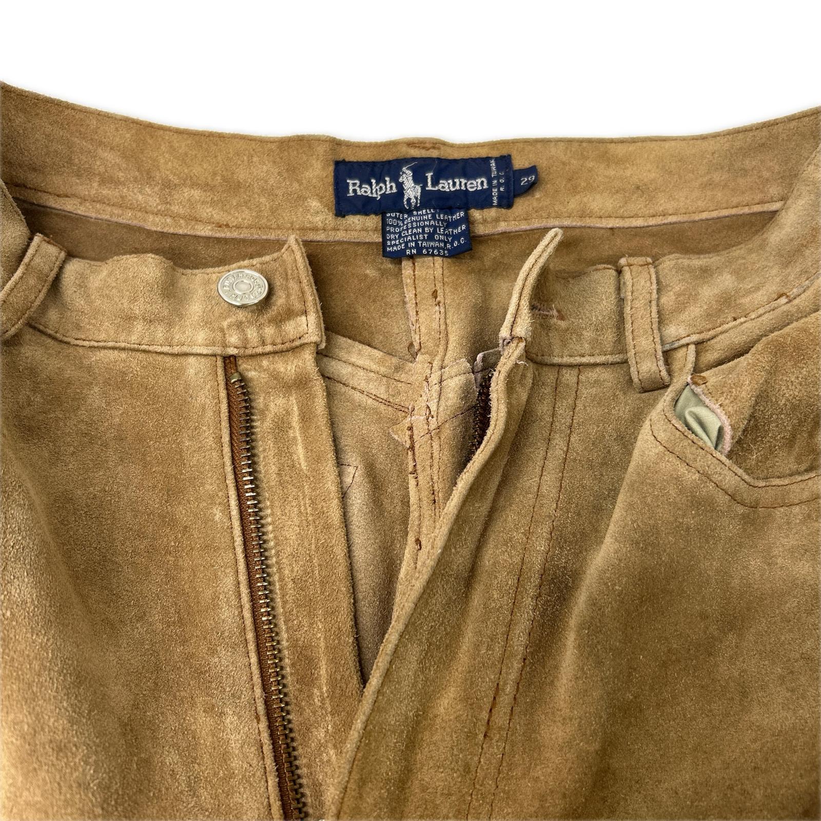 RALPHLAUREN ラルフローレン ブラウン スエードパンツ ボトムス