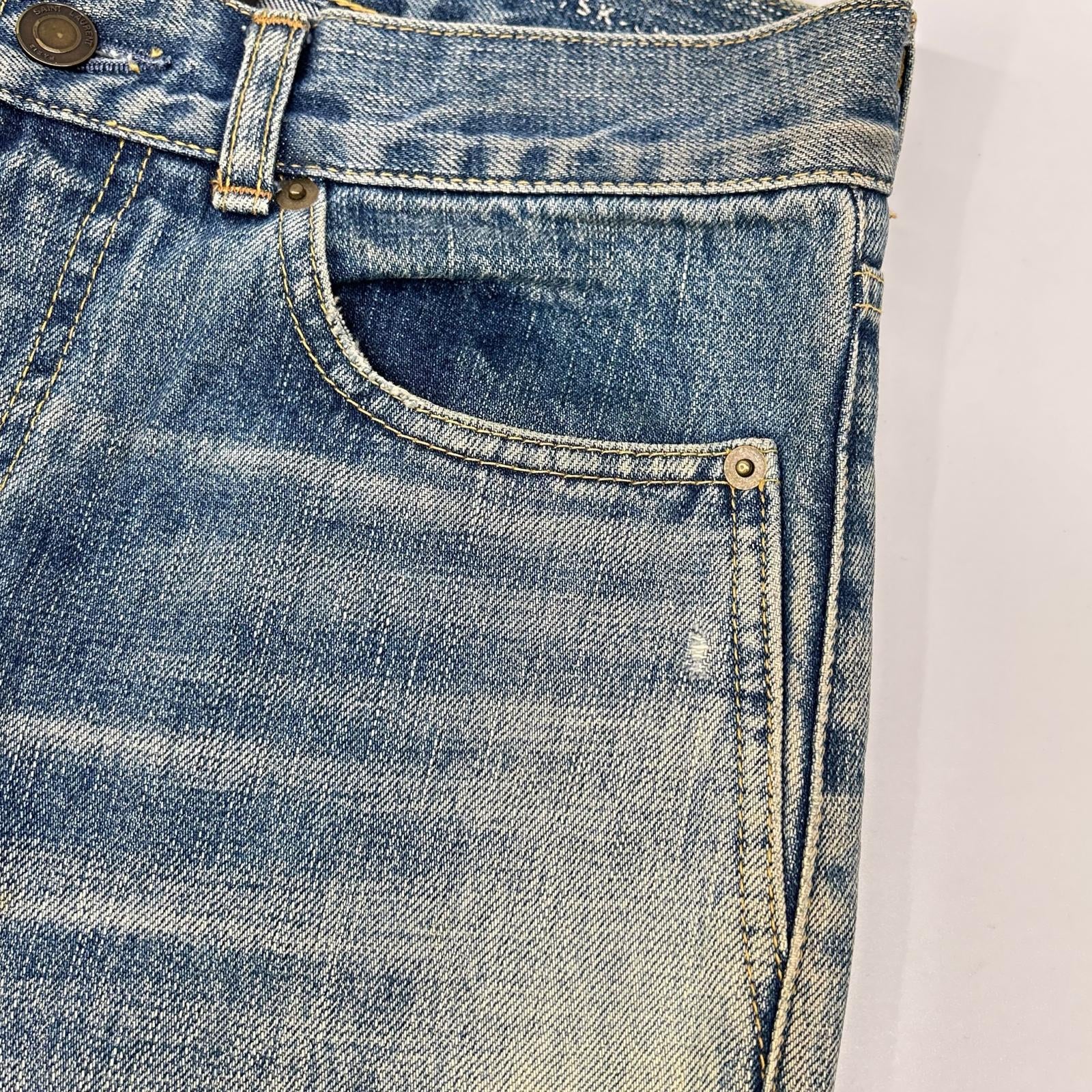 SAINT LAURENT PARIS サンローランパリ 17年製 494361 USED加工デニムパンツ ボトムス