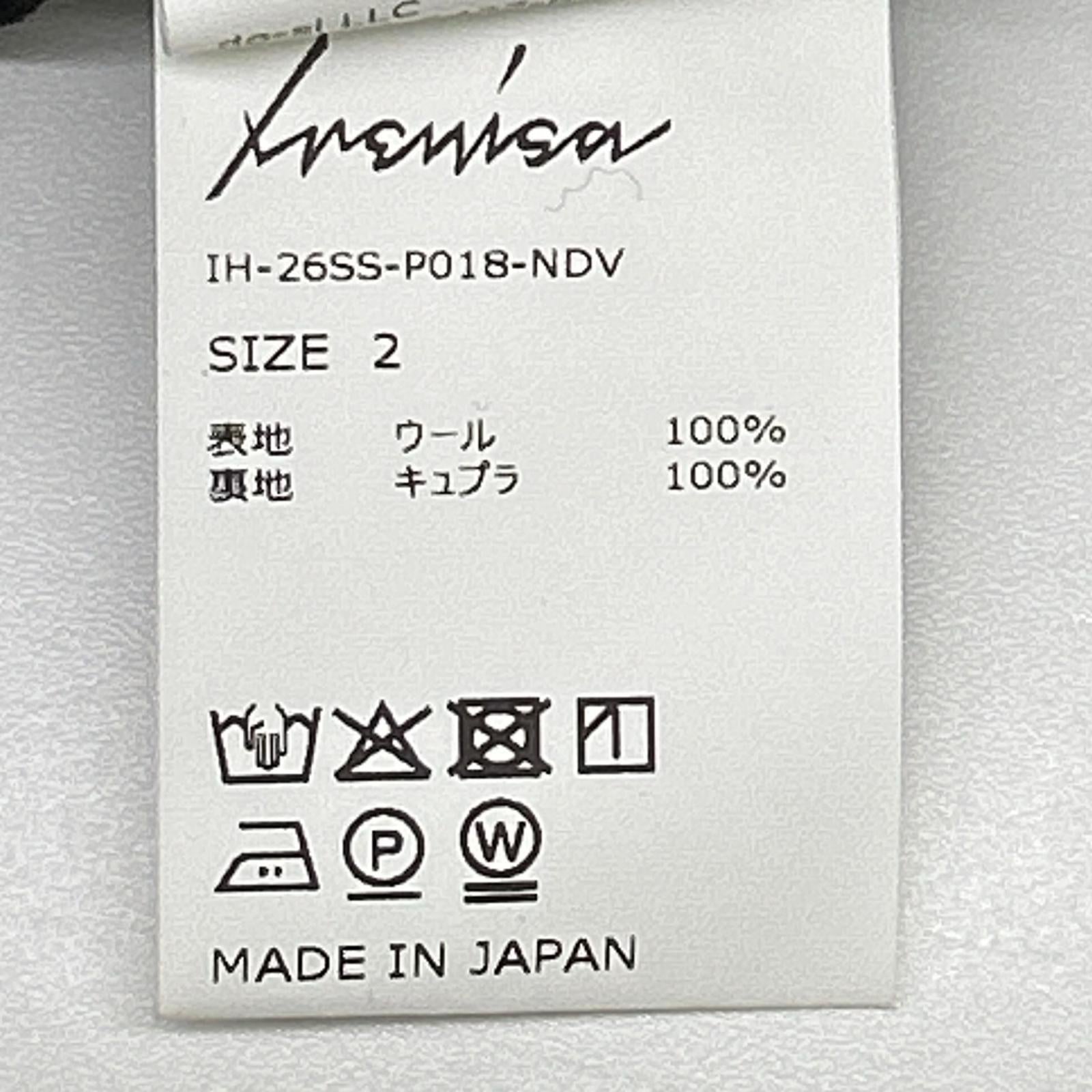 IRENISA イレニサ IH-26SS-P018-NDV 2タック ワイド トラウザー パンツ ボトムス