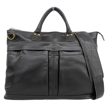 Y'2 LEATHER ワイツーレザー 美品 HORSE HIDE HELMET BAG 2WAY トート ショルダーバッグ ハンドバッグ メンズ ブラック BG-20 ハンドバッグ