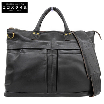 Y'2 LEATHER ワイツーレザー 美品 HORSE HIDE HELMET BAG 2WAY トート ショルダーバッグ ハンドバッグ メンズ ブラック BG-20 ハンドバッグ