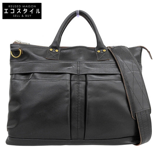 Y'2 LEATHER ワイツーレザー 美品 HORSE HIDE HELMET BAG 2WAY トート ショルダーバッグ ハンドバッグ メンズ ブラック BG-20 ハンドバッグ