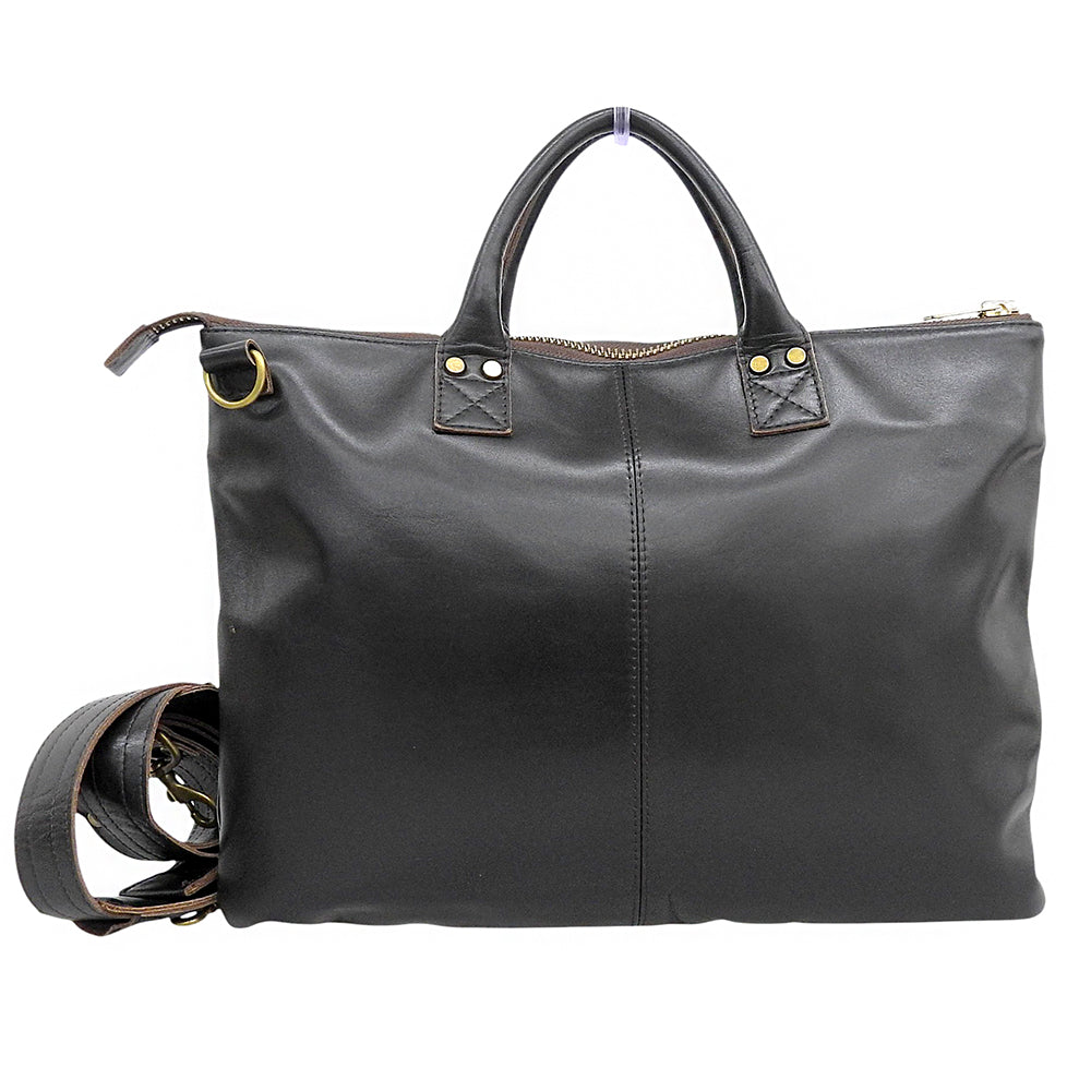 Y'2 LEATHER ワイツーレザー 美品 HORSE HIDE HELMET BAG 2WAY トート ショルダーバッグ ハンドバッグ メンズ ブラック BG-20 ハンドバッグ