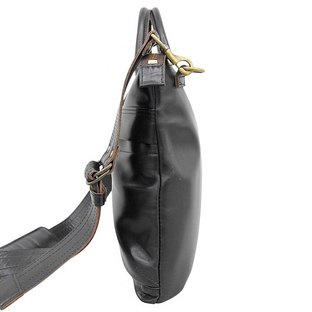Y'2 LEATHER ワイツーレザー 美品 HORSE HIDE HELMET BAG 2WAY トート ショルダーバッグ ハンドバッグ メンズ ブラック BG-20 ハンドバッグ
