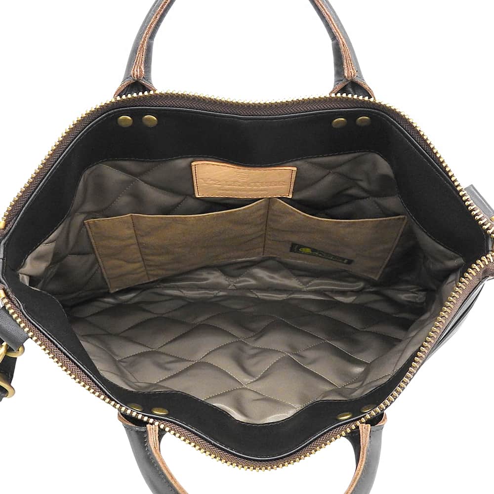 Y'2 LEATHER ワイツーレザー 美品 HORSE HIDE HELMET BAG 2WAY トート ショルダーバッグ ハンドバッグ メンズ ブラック BG-20 ハンドバッグ
