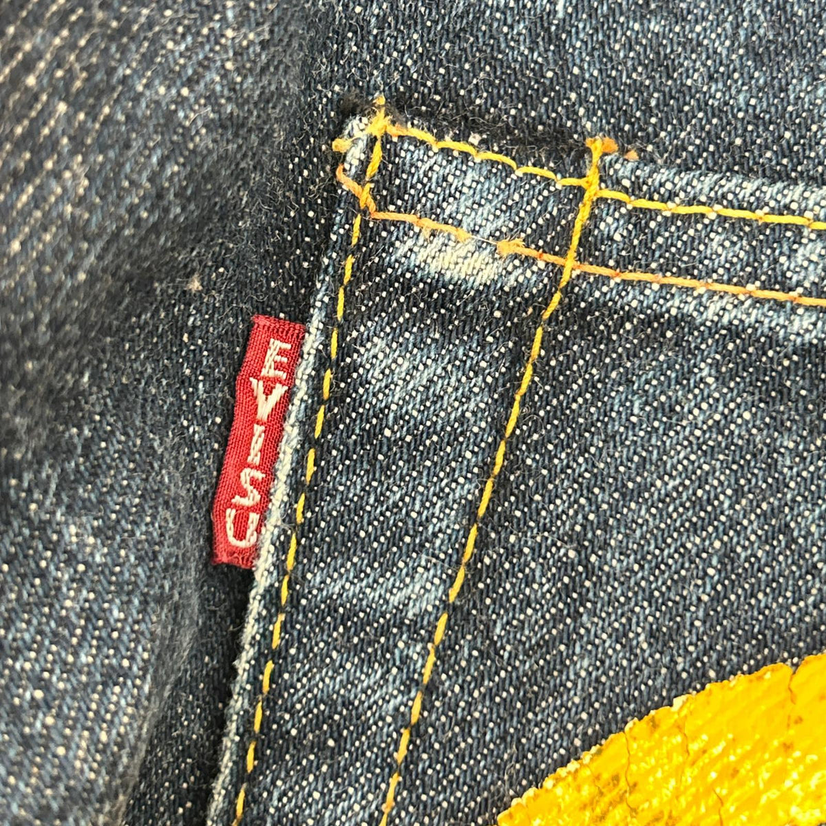 EVISU エヴィス 2001 NO.1 SPECIAL イエローカモメペイント セルビッチデニム ボトムス