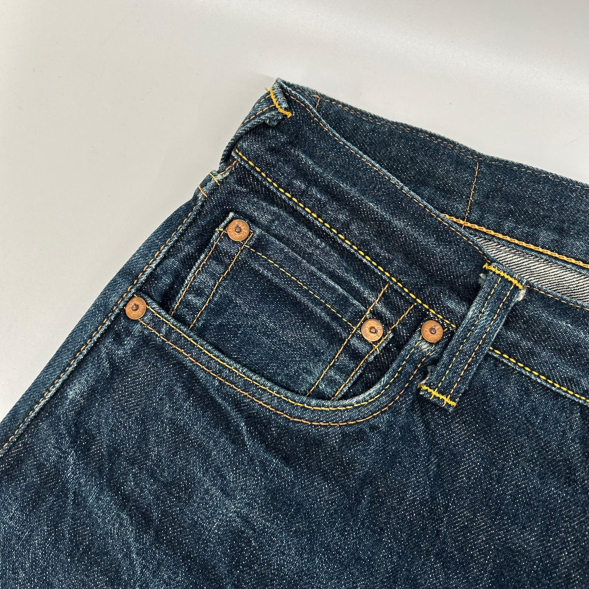 EVISU エヴィス 2001 NO.1 SPECIAL イエローカモメペイント セルビッチデニム ボトムス