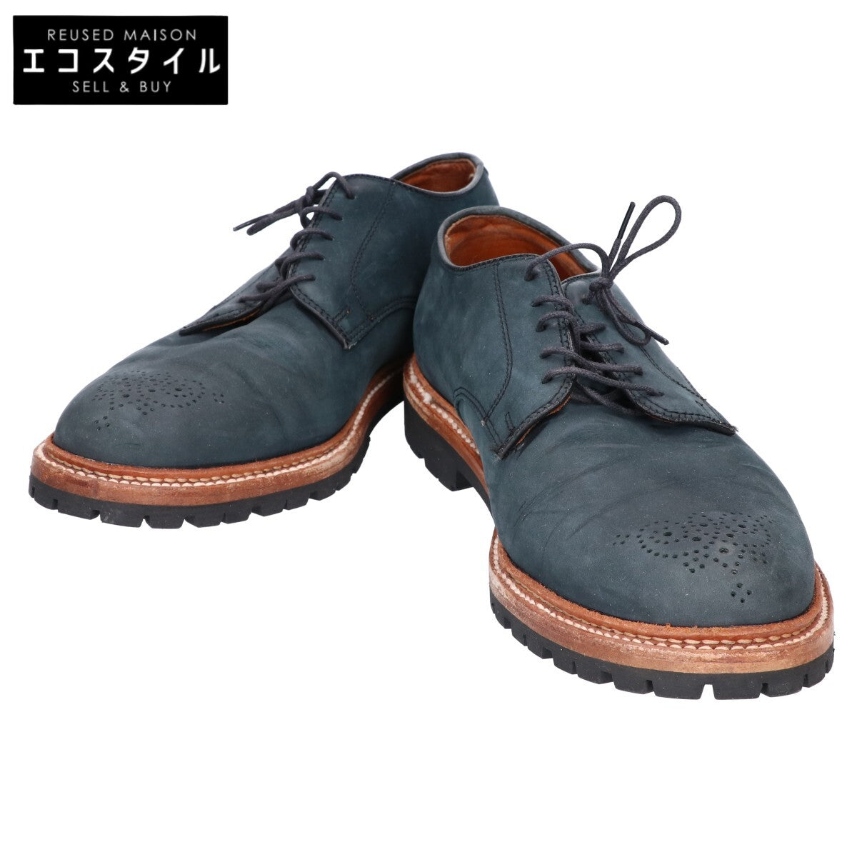 Alden オールデン BLUE BLUE ブルーブルー別注 29314 5EYE PLAIN TOE MEDALLION SHOES メダリオントゥ シューズ シューズ