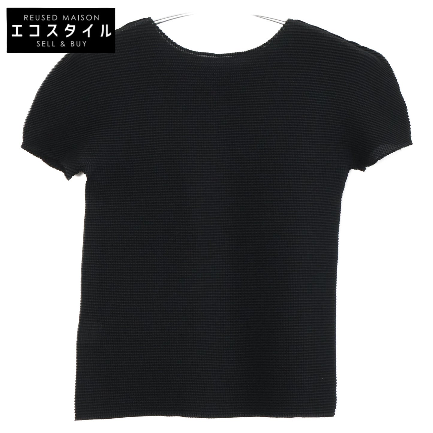 MeISSEYMIYAKE Me ISSEY MIYAKE MI55FK056 Pleated Short-Sleeve Cut-and-Sew Top/Top