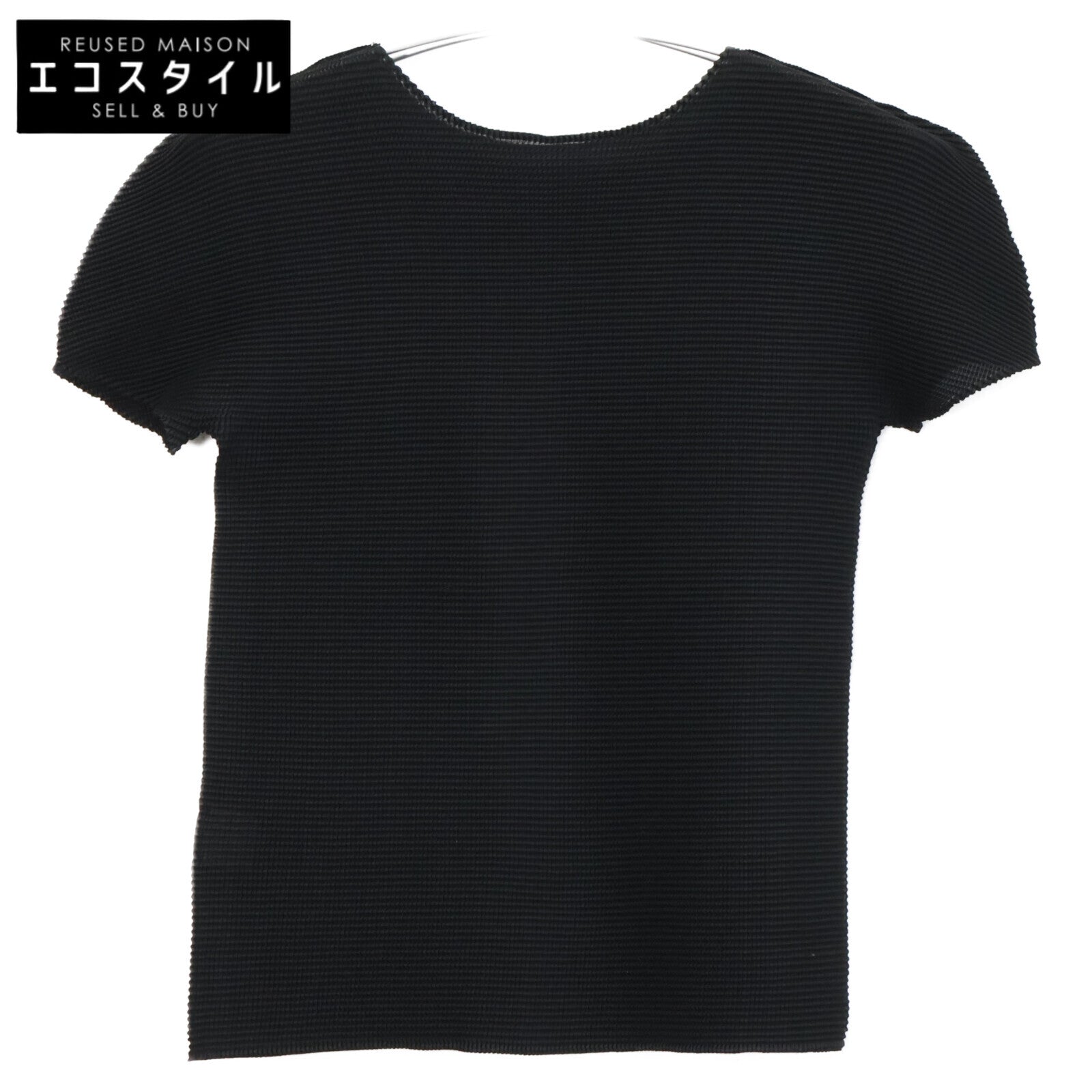 MeISSEYMIYAKE Me ISSEY MIYAKE MI55FK056 Pleated Short-Sleeve Cut-and-Sew Top/Top