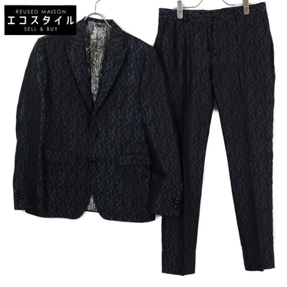 ETRO エトロ 【国内正規】総柄 シルク混 ピークドラペル 2Bシングル スーツ セットアップ