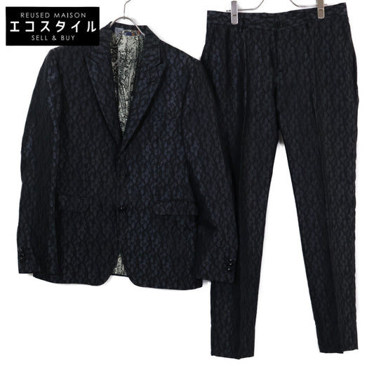 ETRO エトロ 【国内正規】総柄 シルク混 ピークドラペル 2Bシングル スーツ セットアップ