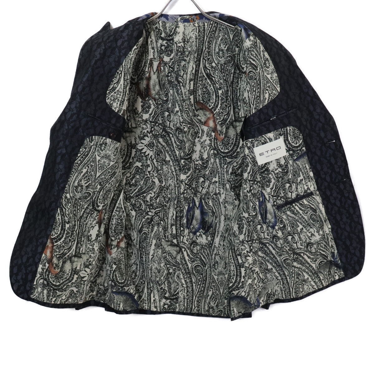 ETRO エトロ 【国内正規】総柄 シルク混 ピークドラペル 2Bシングル スーツ セットアップ