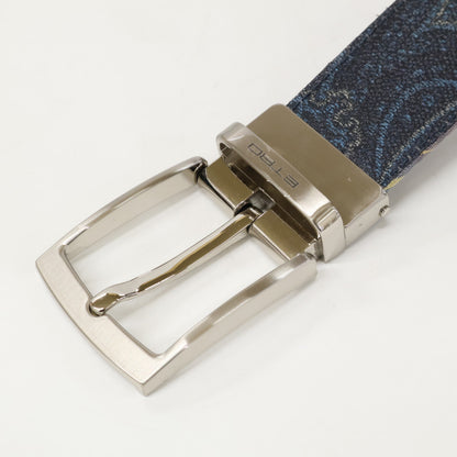 ETRO エトロ ペイズリー柄/チェック柄 リバーシブル ベルト