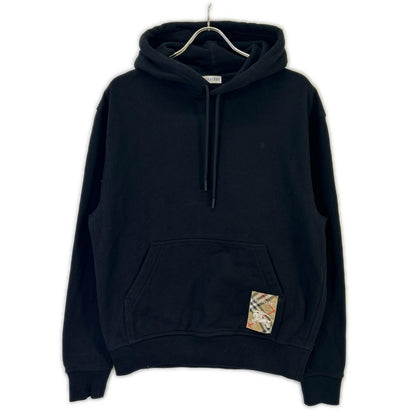 BURBERRY バーバリー 8105364 ブラック ロゴ ノヴァチェックラベル パーカー トップス