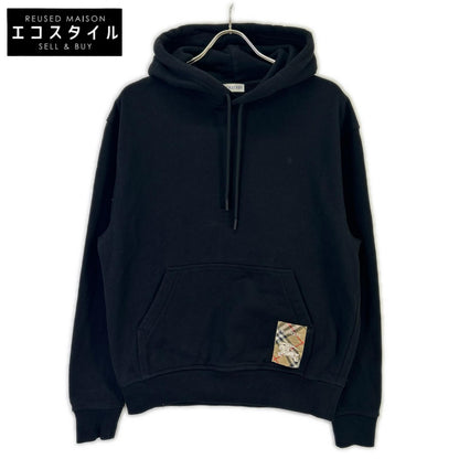 BURBERRY バーバリー 8105364 ブラック ロゴ ノヴァチェックラベル パーカー トップス