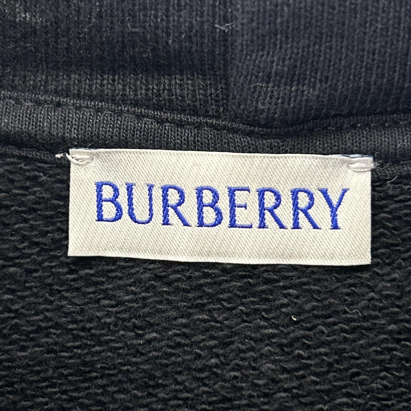 BURBERRY バーバリー 8105364 ブラック ロゴ ノヴァチェックラベル パーカー トップス