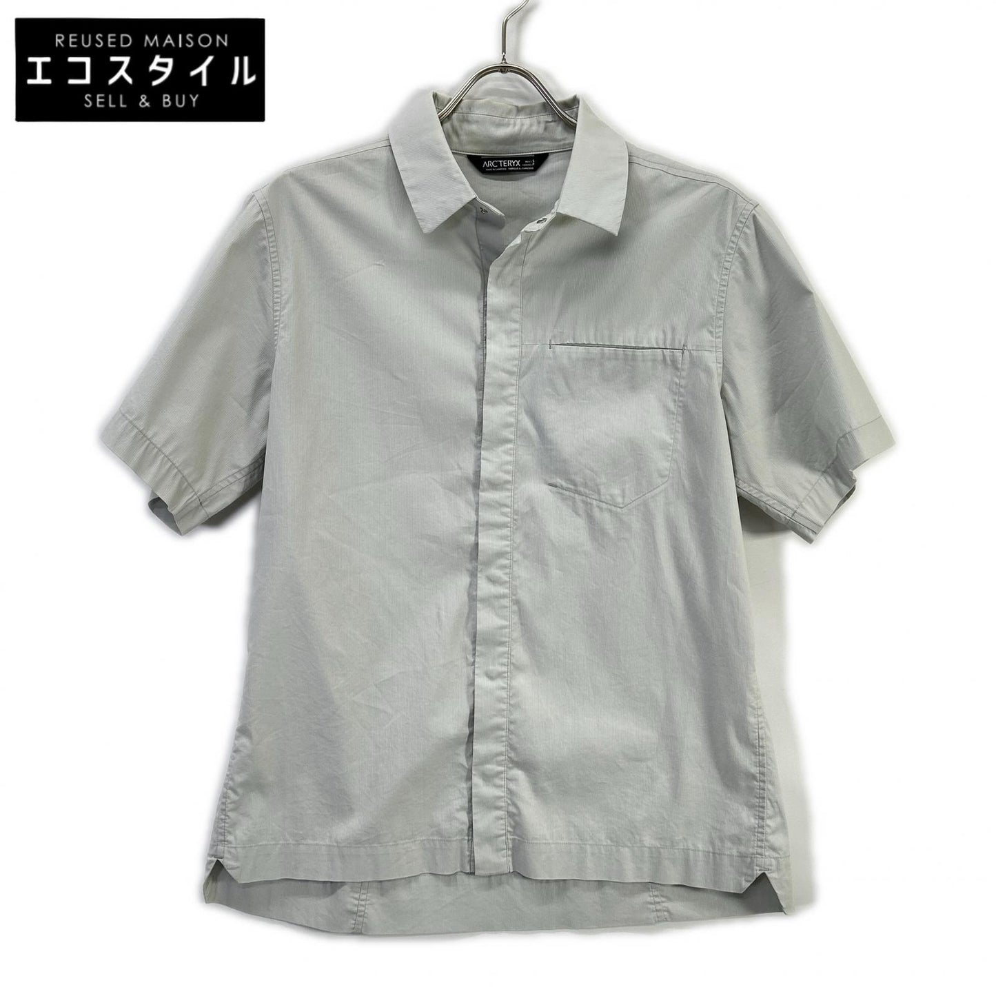 ARC'TERYX アークテリクス 19496 グレー ストライプ a2b SS ポロシャツ トップス