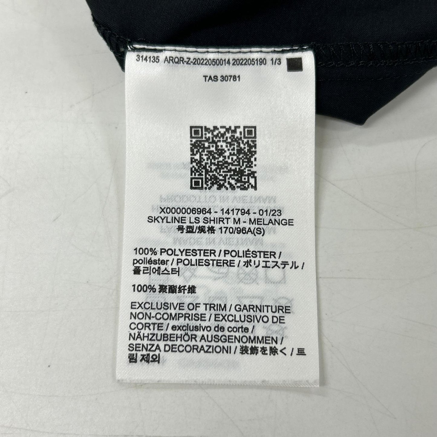 【SALE】 ARC'TERYX アークテリクス X000006964 ブラック スカイライン LS 長袖シャツ トップス