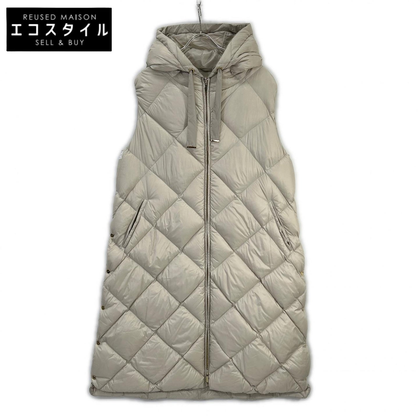 Max Mara 929606266 Beige The Cube Nylon Down Vest Vest