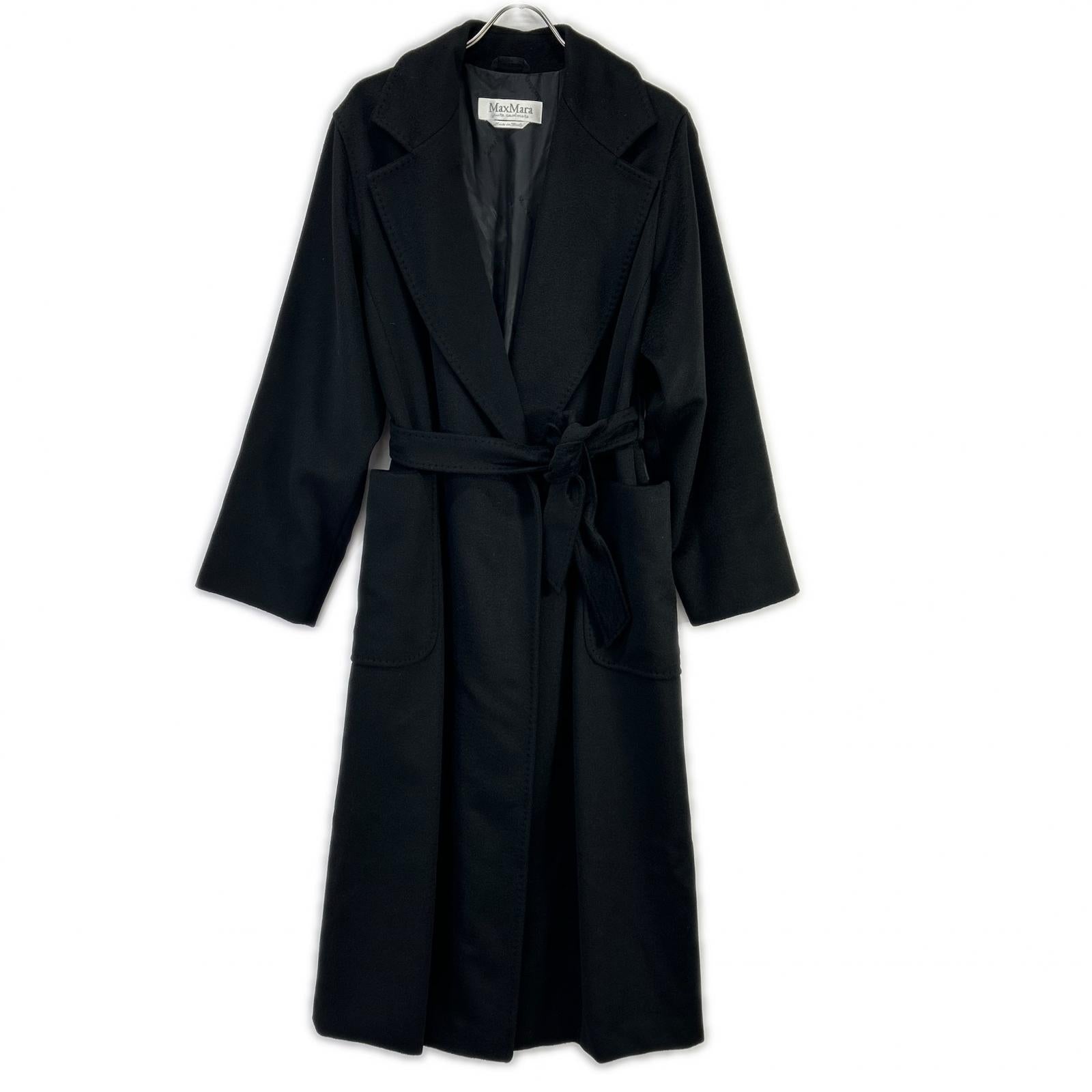Max Mara マックスマーラ TIC1001 ブラック カシミヤ100% ロングコート コート