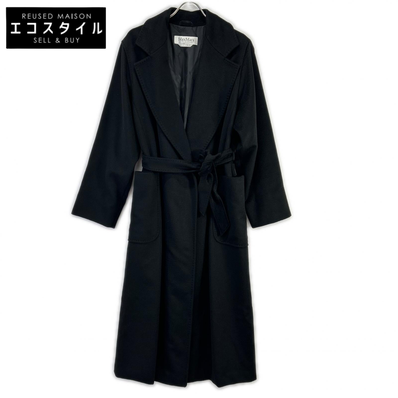 Max Mara マックスマーラ TIC1001 ブラック カシミヤ100% ロングコート コート