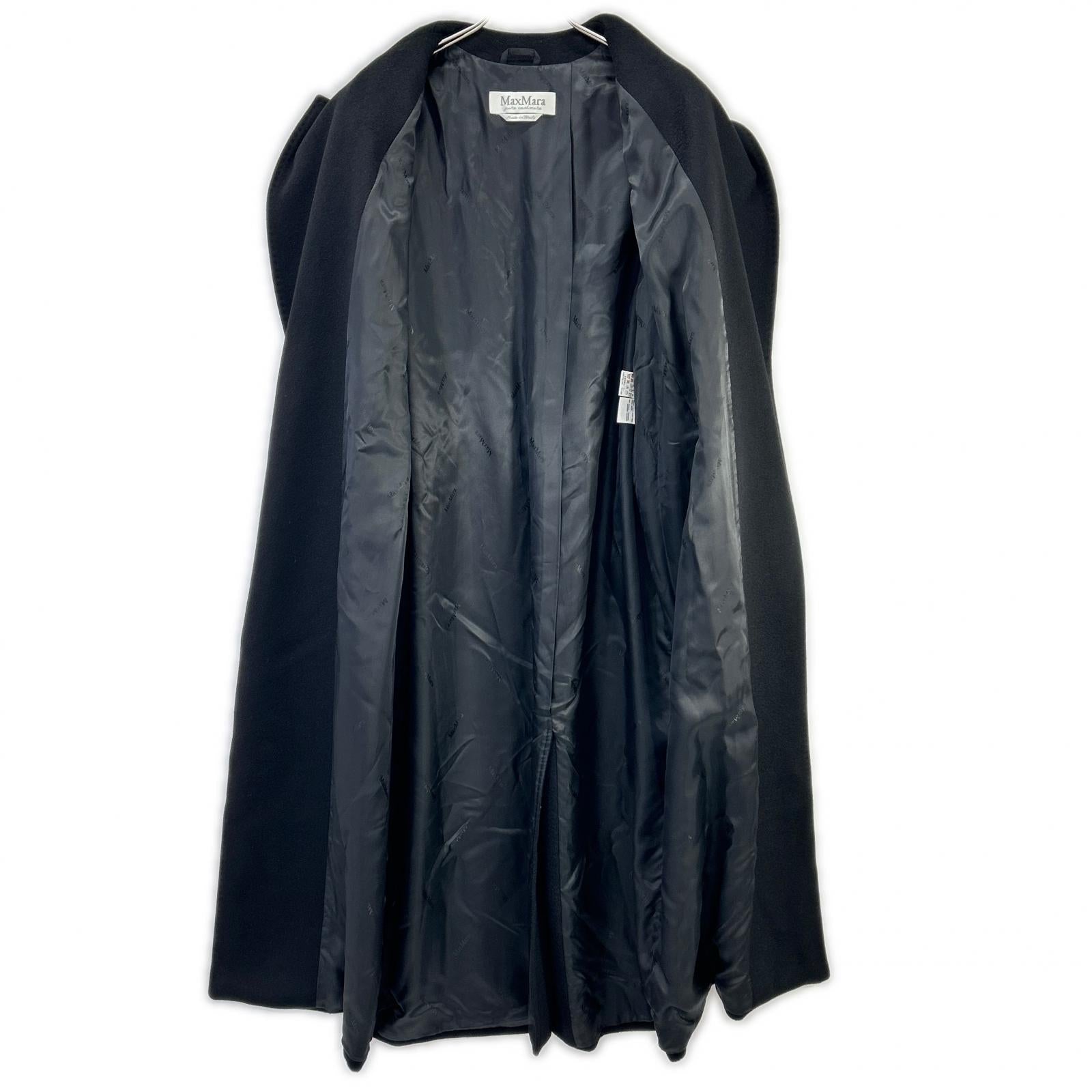 Max Mara マックスマーラ TIC1001 ブラック カシミヤ100% ロングコート コート