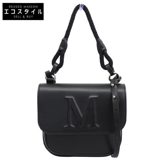 Max Mara マックスマーラ 美品 レザー M 2WAY ショルダー ポーチバッグ ハンドバッグ レディース ブラック ハンドバッグ