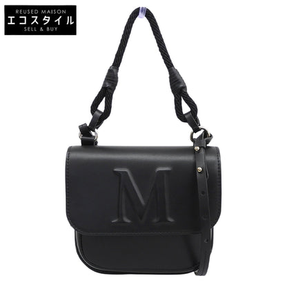 Max Mara マックスマーラ 美品 レザー M 2WAY ショルダー ポーチバッグ ハンドバッグ レディース ブラック ハンドバッグ