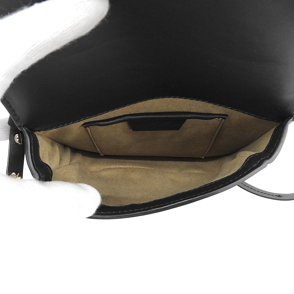 Max Mara マックスマーラ 美品 レザー M 2WAY ショルダー ポーチバッグ ハンドバッグ レディース ブラック ハンドバッグ